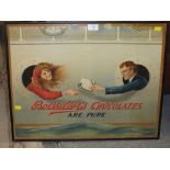A VINTAGE FRAMED AND GLAZED BOISSELIER'S CHOCOLATES ARE PURE ADVERTISING SIGN