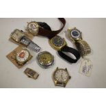 A BAG OF VINTAGE WRISTWATCHES TO INCLUDE AVIATION, NEWMARK, FERO ETC