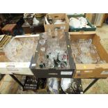 THREE TRAYS OF ASSORTED GLASSWARE