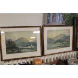 A PAIR OF POSSIBLY SCOTTISH WATERCOLOUR LANDSCAPE SCENES