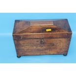 AN ANTIQUE MAHOGANY FITTED BOX