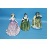 THREE ROYAL DOULTON FIGURINES TO INCLUDE "BUTTERCUP" A/F, "FLEUR" AND "BETH"