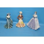 THREE COALPORT FIGURINES TO INCLUDE JOANCHRISTIN AND MIDNIGHT MASQUERADE