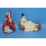 TWO ROYAL DOULTON FIGURINES TO INCLUDE "AT EASE" AND "TOP O' THE HILL"