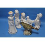 A COLLECTION OF SPODE PLAYTIME ORNAMENTS TOGETHER WITH A SPODE FIGURE OF A MISTLE THRUSH