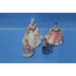 FOUR ROYAL DOULTON FIGURINES, TO INCLUDE "DIANA", "REBECCA", "HELEN" AND "BARBARA"