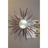 A RETRO STAR BURST SETH THOMAS WALL CLOCK