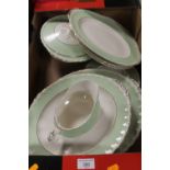 A TRAY OF CREAM PATEL GRIDLEY PART DINNER SERVICE