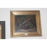 J.MELLOR, OIL ON CANVAS OF FRUIT, signed in red to thee lower right in a later frame 40 cm x 36 cm