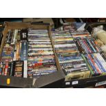 TWO TRAYS OF ASSORTED DVDS