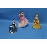 THREE ROYAL DOULTON FIGURINES LAUREN SANDRA AND ROSALIND