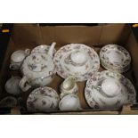 A TRAY OF ROYAL WORCESTER TEA AND DINNER WARE