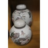 TWO ORIENTAL STYLE LIDDED JARS