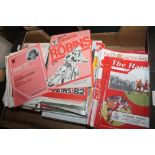 A BOX OF ASSORTED PROGRAMMES TO INCLUDE FOOTBALL, SPEEDWAY