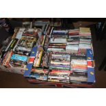 THREE TRAYS OF DVDS