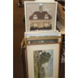 A QUANTITY OF ASSORTED PICTURES AND PRINTS TO INCLUDE WATERCOLOUR EXAMPLES