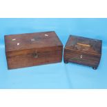 AN MAHOGANY WRITING SLOPE TOGETHER WITH ANOTHER MAHOGANY BOX A/F