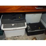 TWO LARGE LEXMARK PRINTERS TOGETHER WITH ANOTHER