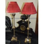 A PAIR OF GILT TABLE LAMPS