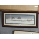 A FRAMED AND GLAZED WATERCOLOUR DEPICTING SHEEP IN WINTER LANDSCAPE SIGNED M S WAKEFIELD