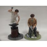 TWO ROYAL DOULTON CLASSICS FIGURES 'THE BLACKSMITH' HN 4488 AND THE FISHERMAN HN 4511
