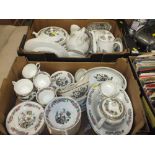 TWO TRAYS OF ASSORTED INDIAN TREE PATTERN CHINA TO INCLUDE MAYFAIR