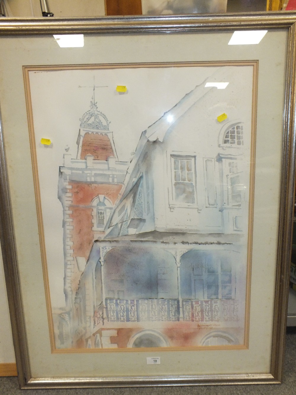 A WATERCOLOUR ENTITLED 'GOVERNMENT HOUSE' SIGNED CARLOTTA