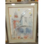 A WATERCOLOUR ENTITLED 'GOVERNMENT HOUSE' SIGNED CARLOTTA