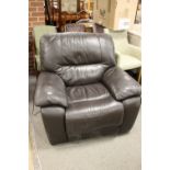 A LEATHER ELECTRIC ARMCHAIR