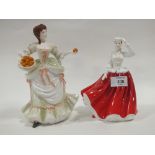 A COALPORT 'NELL GWYNN' FIGURE TOGETHER WITH A ROYAL DOULTON PRETTY LADIES 'GAIL' FIGURE (2)