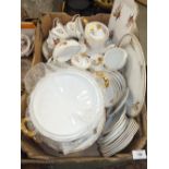 A TRAY OF SHERIDEN PHEASANT PATTERN TEA AND DINNERWARE