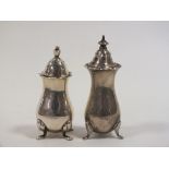 TWO ANTIQUE HALLMARKED SILVER PEPPERETTES
