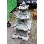 A LARGE PAGODA GARDEN FEATURE H - 104 CM