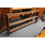 AN OAK HANGING WALL RACK - W 171 CM