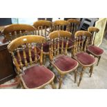 A SET OF EIGHT RESTAURANT CHAIRS