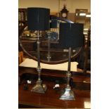 TWO MODERN TABLE LAMPS AND SHADES (2)