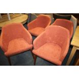 A SET OF FOUR MODERN SUEDE ARMCHAIRS