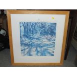 A FRAMED AND GLAZED SIGNED LIMITED EDITION NICK ANDREW PRINT ENTITLED 'LEAZE' 53/280