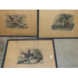 THREE FRAMED AND GLAZED VINTAGE FRENCH CARLE VERNEL HUNTING PRINTS