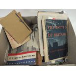 A BOX OF MOSTLY MILITARY EPHEMERA ETC