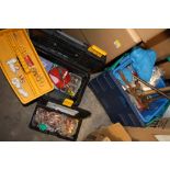 TWO TOOL BOXES & CONTENTS PLUS A BOX OF TOLLS, PIPE PARTS ETC