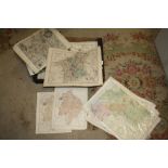 A TRAY OF UNFRAMED MAPS