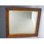 A 19TH CENTURY ROSEWOOD FRAMED MIRROR, 38 x 33 cmCondition Report:Fitted with mirror from later