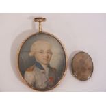 (XIX). Oval portrait miniature on ivory of a military gentleman, unsinged, framed and glazed, 6 x