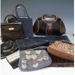 A COLLECTION OF VINTAGE AND MODERN LADIES HANDBAGS, various styles and periods to include three bead