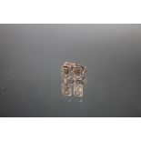 A PAIR OF 18 CARAT WHITE GOLD DIAMOND EARRINGS, H 6mm