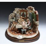 A LARGE CAPO DI MONTE TABLEAU OF A BUSY KITCHEN SCENE, 'Ricordi Piu Belli' W 57 cm