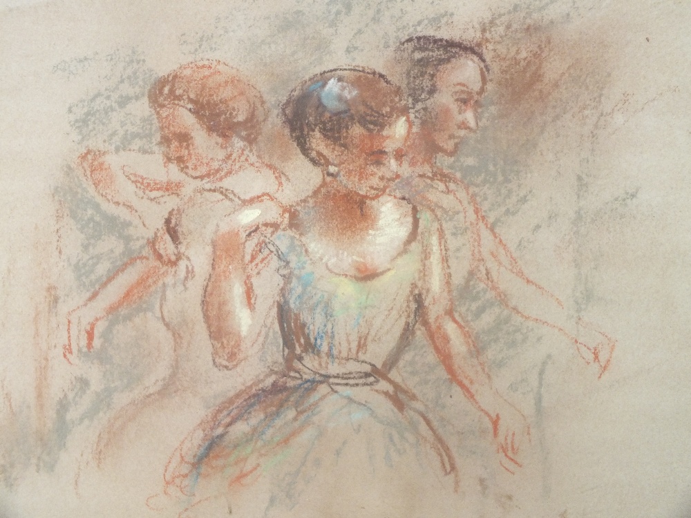 AFTER EDGAR DEGAS (1834 - 1917). A study of ballet dancers and a study of two young women at a - Image 2 of 3