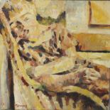 CIRCLE OF MARY SWANZY (1882-1978). Irish school, impressionist interior scene with woman resting