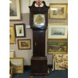 AN ANTIQUE OAK CASED LONGCASE CLOCK, WILBY BRIGG, twin weight and pendulum, H 212 cm (A/F)